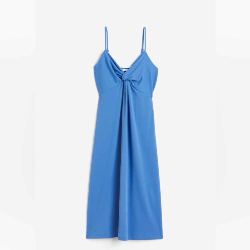 H&M twist front dress, blue, NWT,  size medium
